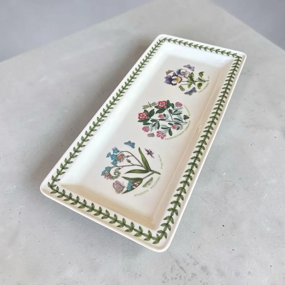 Portmeirion Botanic Garden Rectangular Serving Tray 14” Dish NOS Never Used